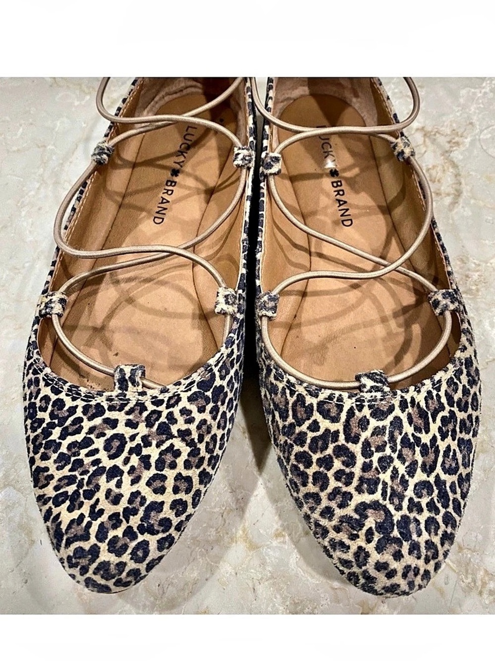 Lucky 🍀 Brand Leopard Print Pointed-Toe Ballet Flats size 6